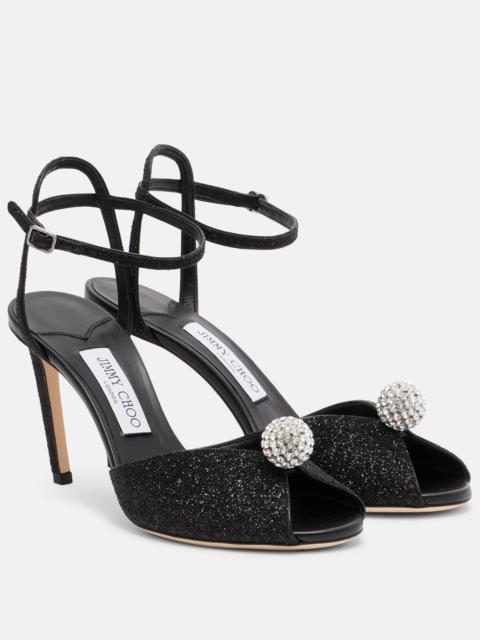 Sacora 85 glitter peep-toe sandals