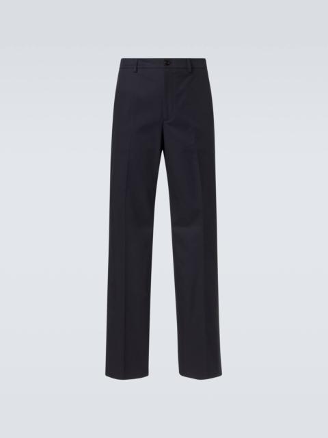Cotton twill straight pants