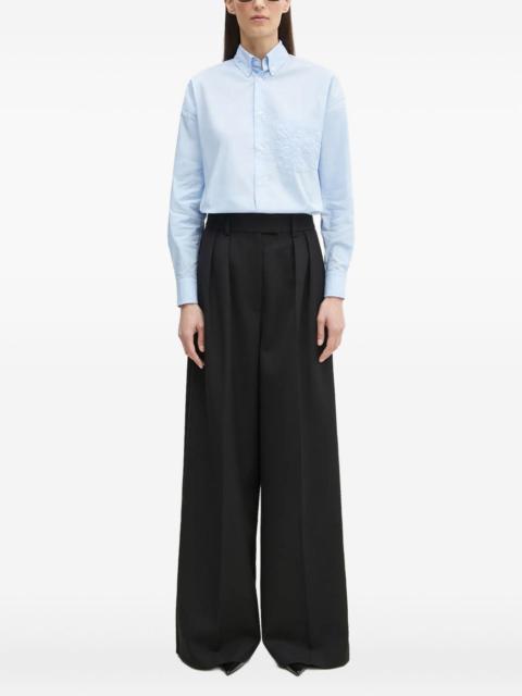 embroidered-pocket shirt