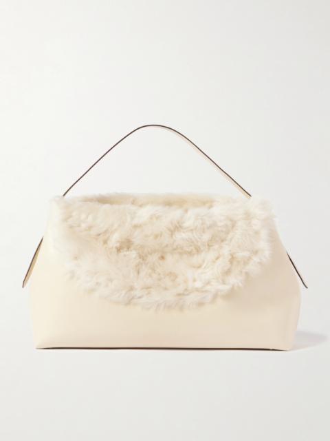 T-lock Shearling Shoulder Bag