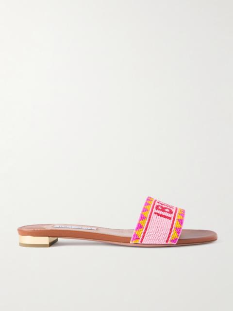 Ibiza Beaded Leather Slides