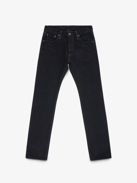 IH-777S-142OD 14OZ SELVEDGE DENIM SLIM TAPERED CUT JEANS - INDIGO OVERDYED BLACK