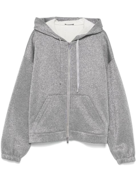 metallic-effect hoodie