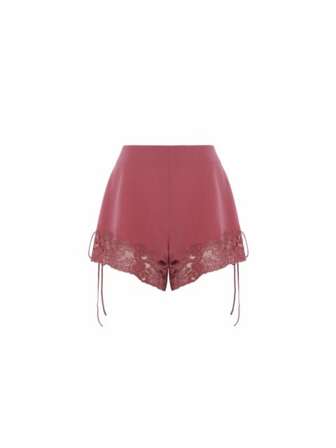 LACE-TRIMMED LINGERIE SHORTS IN CRÊPE DE CHINE