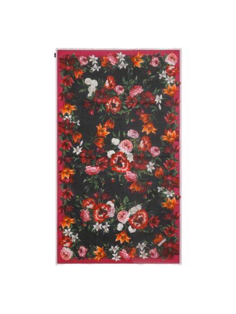 floral-print beach towel