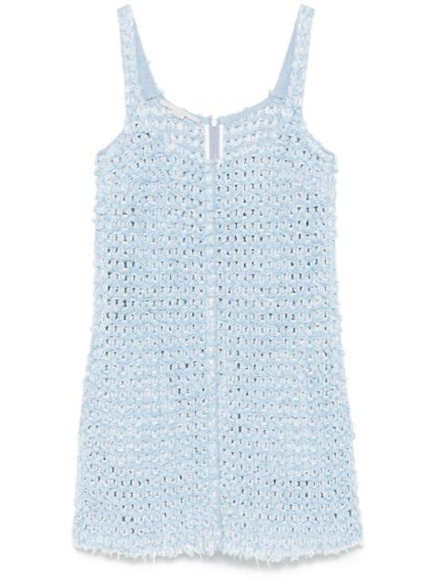 bouclé denim mini dress