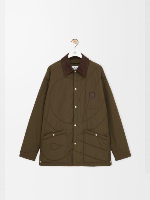 Padded overshirt in technical shell
