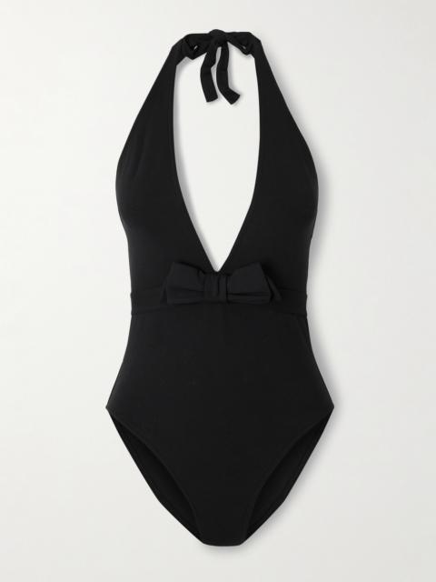 Couture Bow-detailed Halterneck Swimsuit