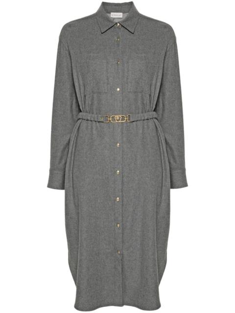 logo-patch shirt dress
