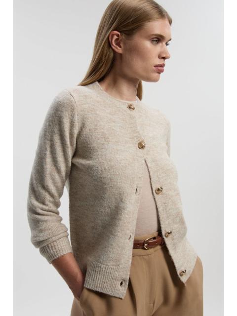 Wool Blend Cosy Crew Neck Knit Cardi