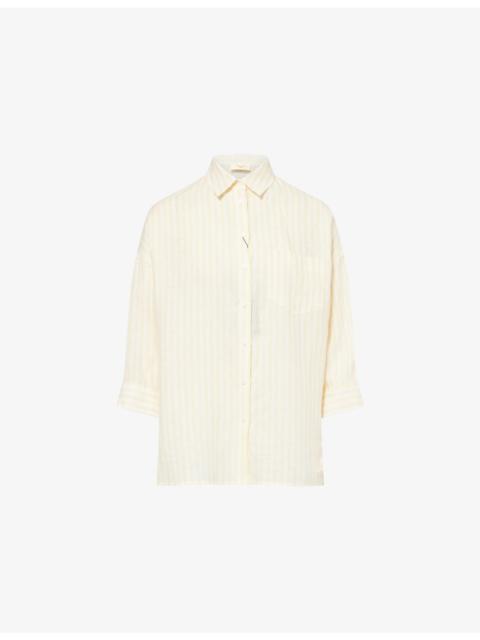 Striped Relaxed-Fit Linen Shirt