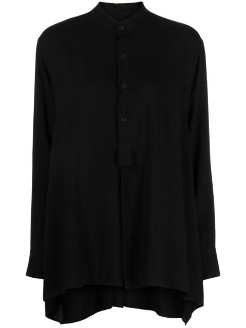 button-up band-collar shirt