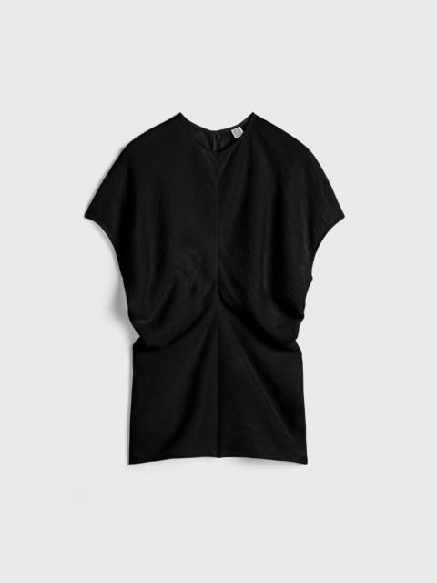 Slouch waist basketweave top black