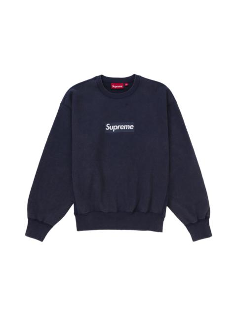Supreme Washed Box Logo Crewneck Navy