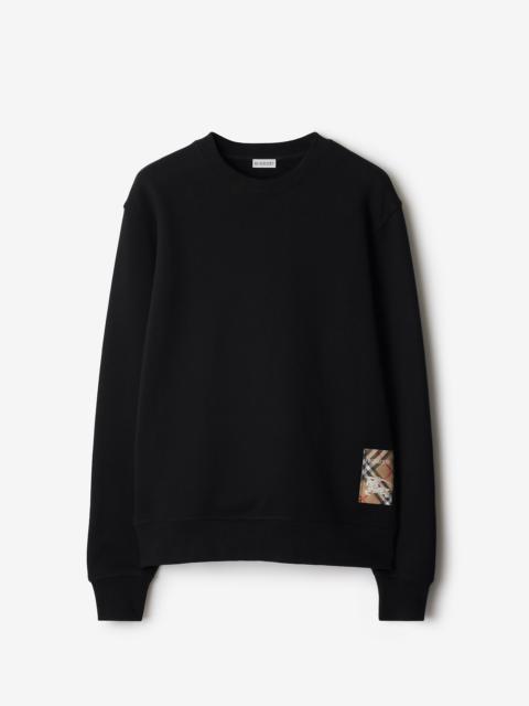 Check Label Cotton Sweatshirt