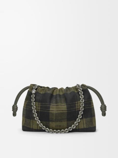 Medium Flamenco purse in tartan suede