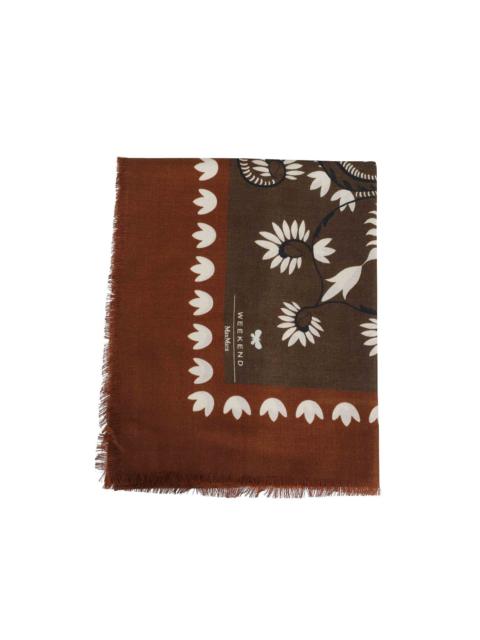 Educata floral-print fringed scarf