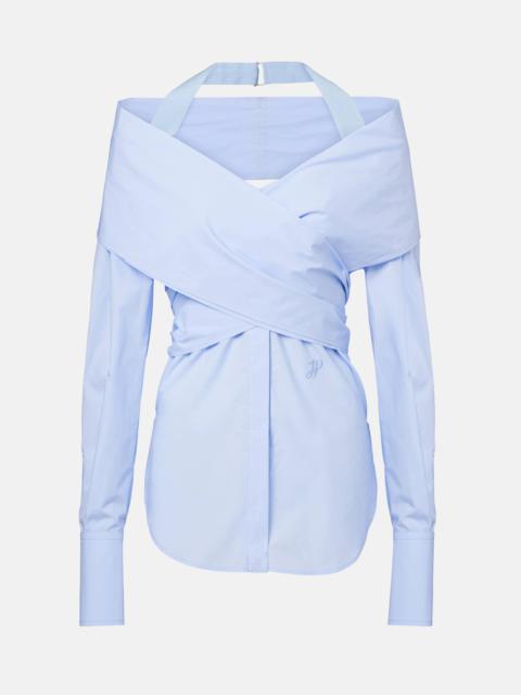 Draped off-shoulder blouse