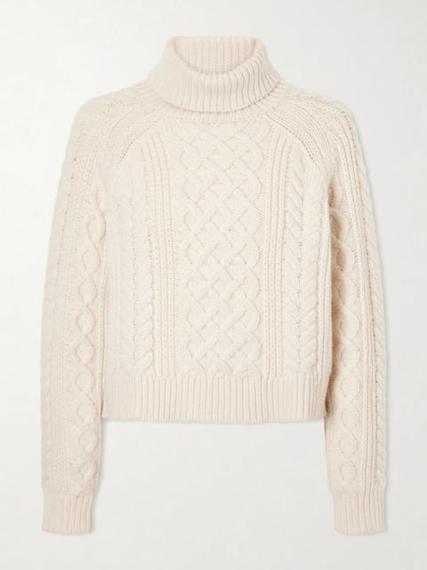 Ezren textured lambswool turtleneck sweater Ivory
