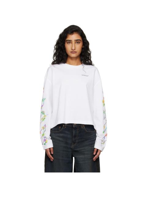 White Diagonal Glowing Flower T-shirt