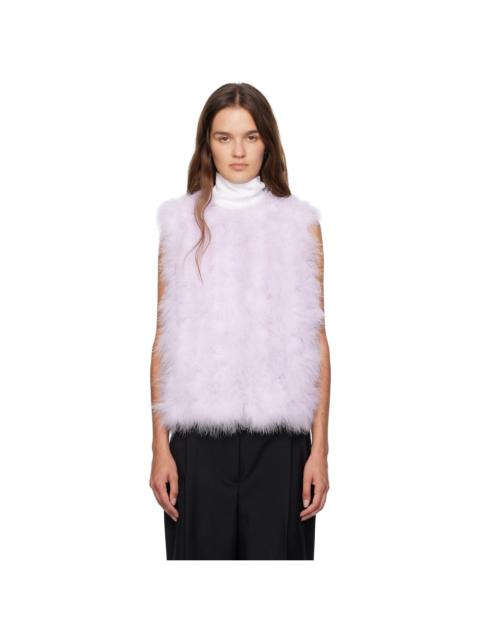 Purple Cropped Feather Vest