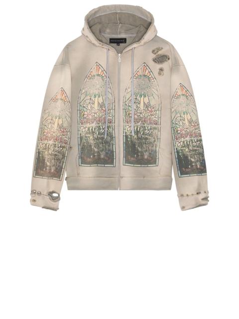 Faded Zip Up Hooded Jacket