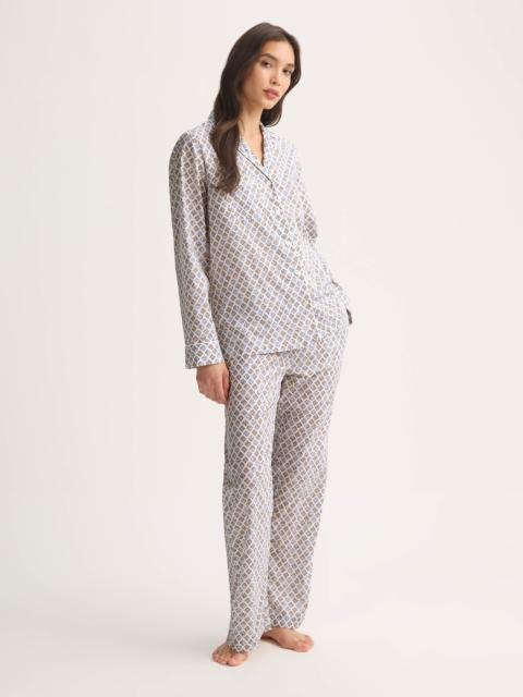 Women's Pajamas Cotton Batiste Neutral White Diamond Print