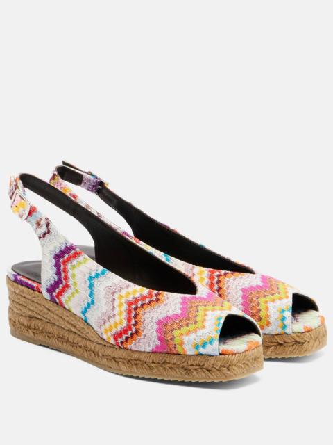 Joy 30 Zigzag lamé espadrille wedges