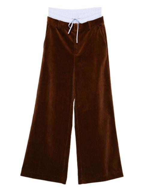 double waistband corduroy trousers