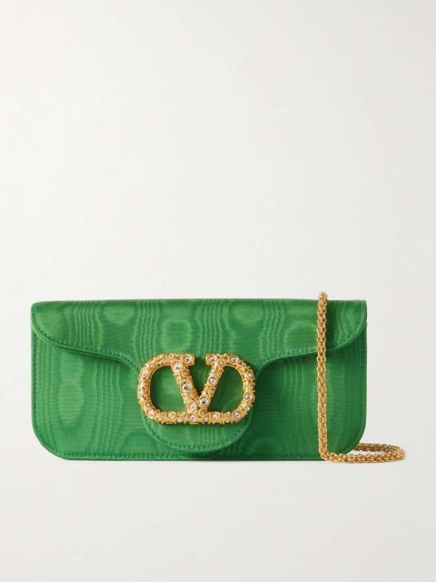 Locò embellished moire clutch
