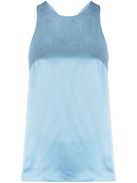 halterneck silk tank top