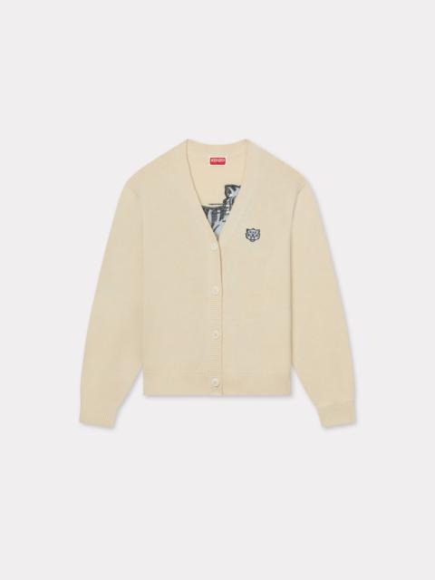 'KENZO Happy Tiger' embroidered cardigan in wool cotton