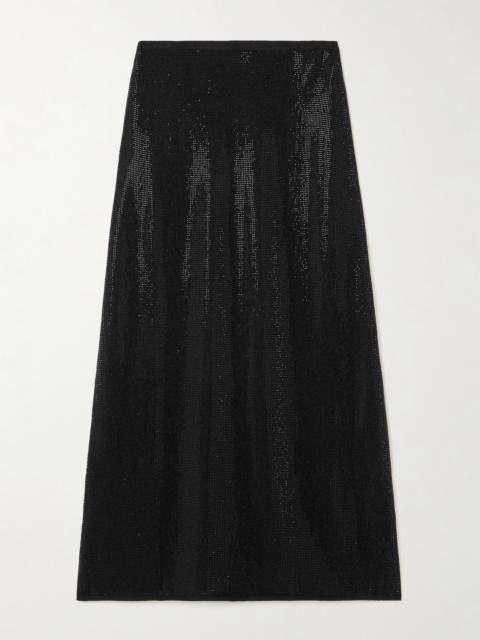 James Crystal-embellished Merino Wool Midi Skirt