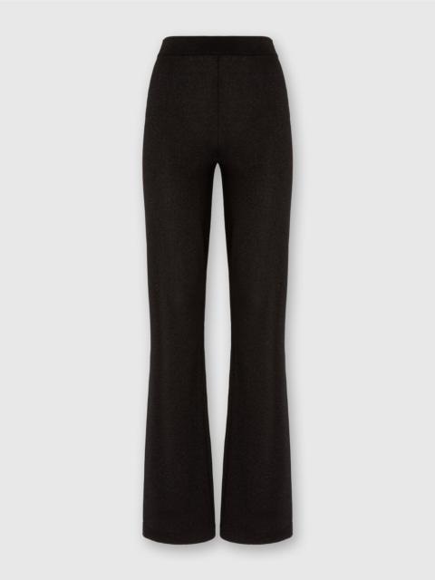 Straight trousers in lamé viscose