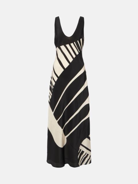 Arte printed silk satin slip dress