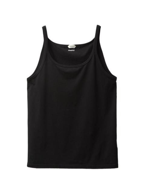 embroidered cotton-jersey tank top