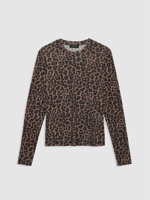 Sylvie Long Sleeve Tee - Black And Brown Leopard