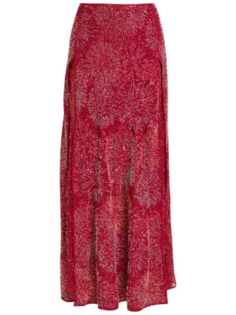 Rabanne Bead-embellished Chiffon Maxi Skirt