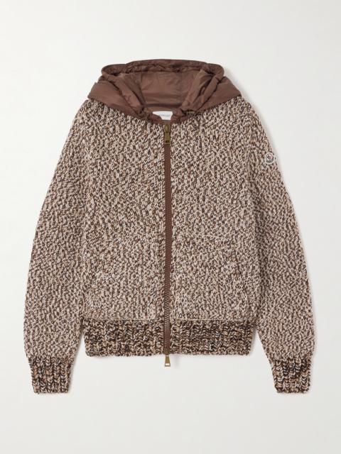 Hooded Quilted Shell-trimmed Wool Cardigan