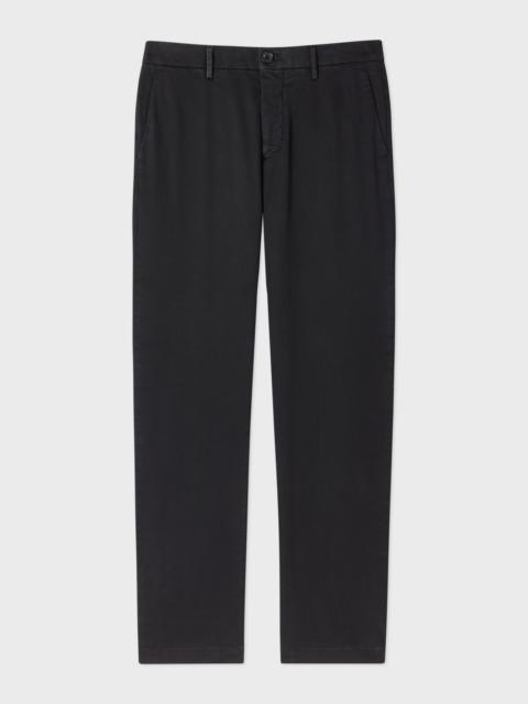 Washed Black Stretch Cotton-Twill Chinos