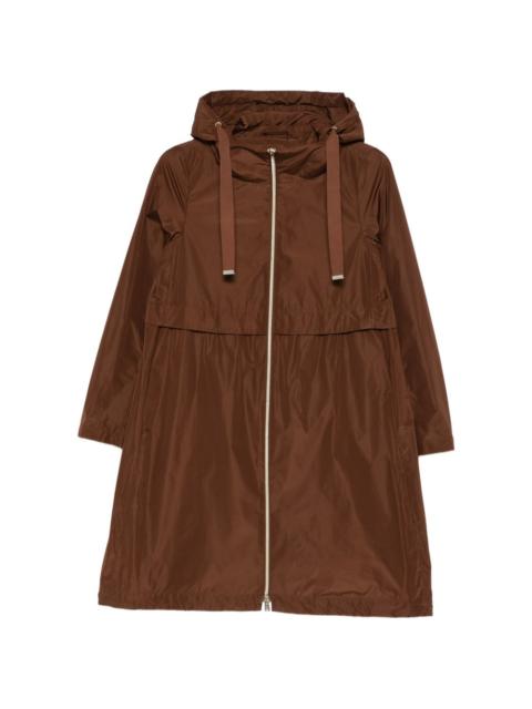hooded zip-fastening coat