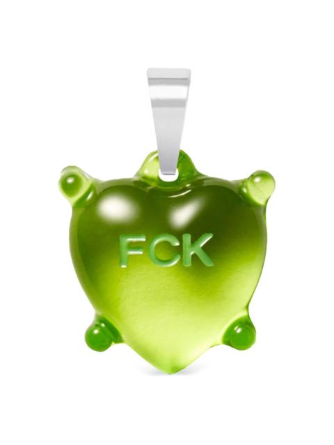 Dilemma Heart 'FCK' necklace pendant