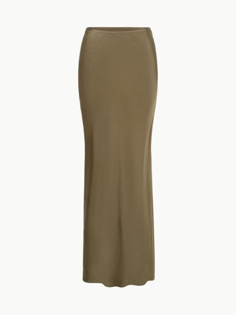 STAUD ODIN SILK SKIRT WOODLAND