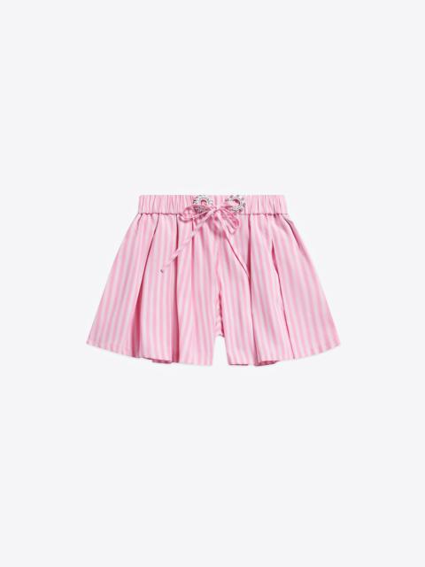 CRYSTAL GROMMET POPLIN PLEATED SHORT