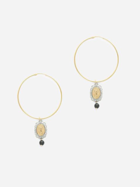 Sicily Earrings 18-carat yellow and white gold and black jade