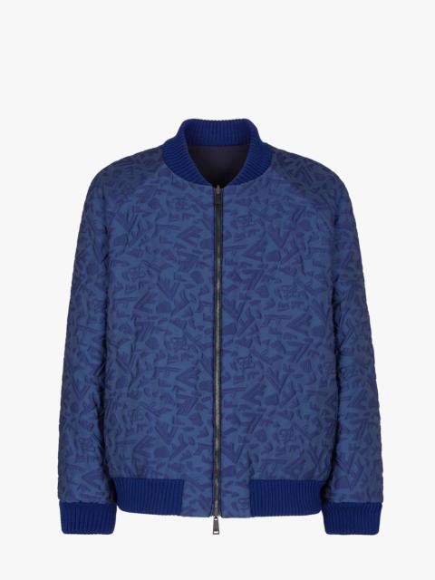 Blue tech fabric bomber