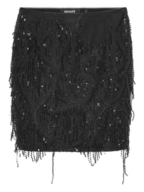 sequin-embellished fringe skirt