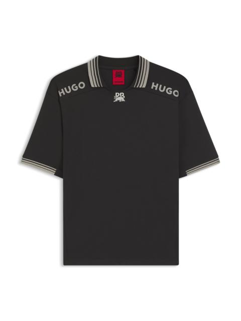 HUGO X RB POLO SHIRT WITH TIPPING AND LOGOS
