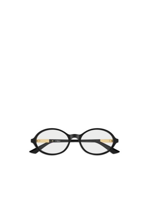 oval-frame glasses