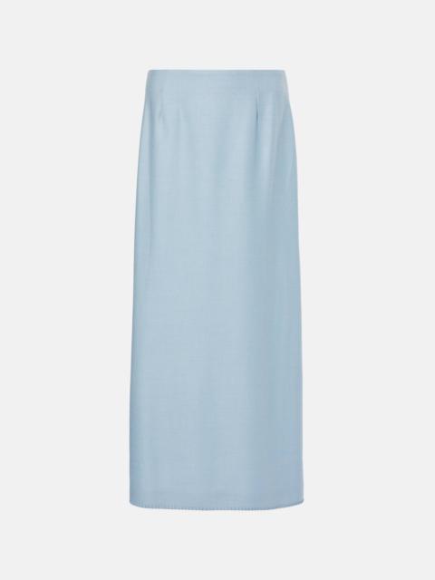 Defina silk and wool midi skirt